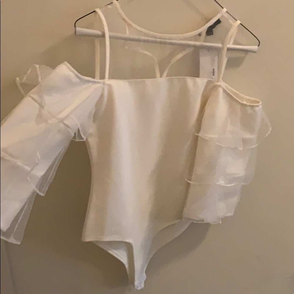 Chiffon sleeve bodysuit